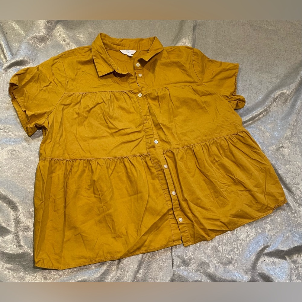 Time and Tru button down flare out shirt plus size 2X